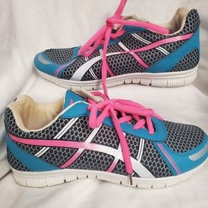 Action Flex Women's Black Pink Teal White Athletic Shoes Size 7 430000429158